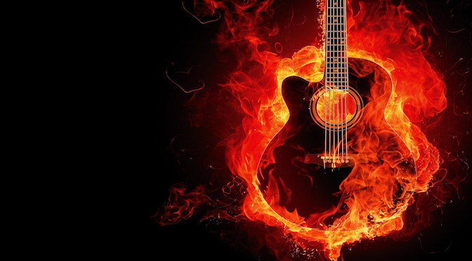 Guitare enflammée